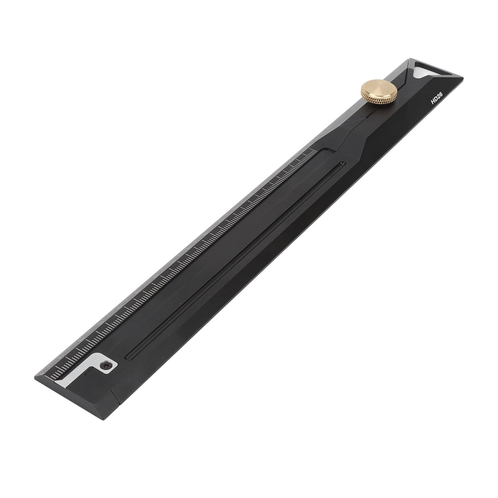Righello dritto in lega di alluminio da 25 cm, strumento di misurazione con scala precisa di livello professionale per studenti e hobbisti di disegno del legno