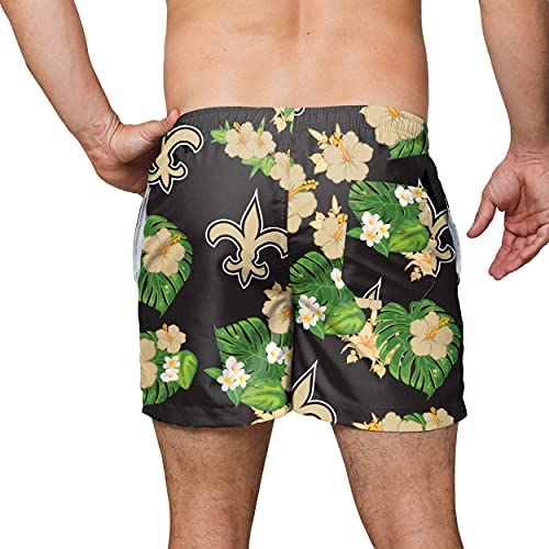 Image of FOCO NFL Mens NFL Team Logo Floral Hawaiian Swim Suit Trunks