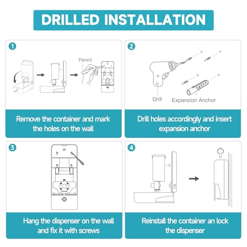 AIKE AK1006 800ML Wall Mounted Soap Dispenser, Plastic Manual Hand Soap Dispenser, Liquid Soap Dispenser for Public Usage, Black - Cosy Home Interiors AIKE AK1006 800ML Wall Mounted Soap Dispenser, Plastic Manual Hand Soap Dispenser, Liquid Soap Dispenser for Public Usage, Black - Image 7