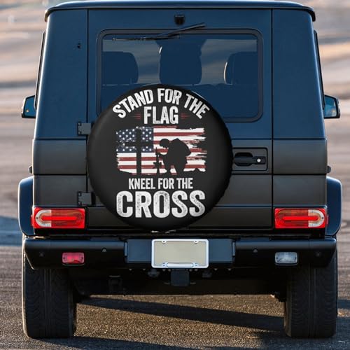Spare Tire Cover Weatherproof Sun Protection Wheel Tire Cover Universal Fit Trailers RV SUV Truck Camper Travel with US American Flag (15" for tire Diameter 27.55"-29.52"/70-75cm) - Image 3