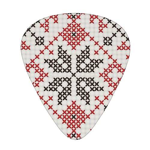民族の装飾 ギターピック Guitar Pick 12枚セット ティアドロップ型 エレキギター/アコースティックギター/クラシックギター/ベース等の練習に最適な12枚セット