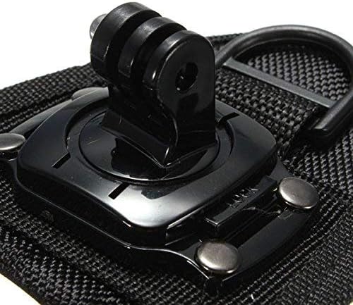 Close-up view of the wrist strap's camera mounting plate and rotation mechanism.