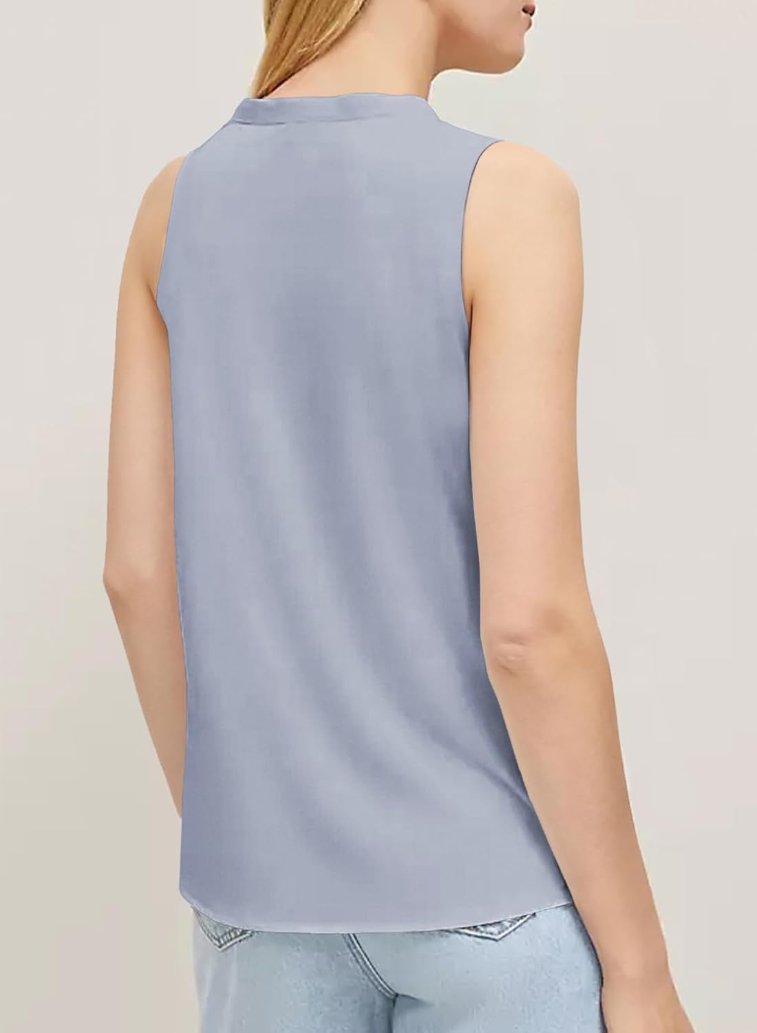 EVALESS Women's Lace Patchwork Tank Tops V Neck Casual Camisoles Sleeveless Business Work Blouses Dressy Summer Shirts - Image 3