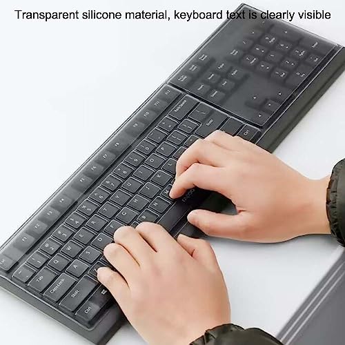 Anrachel Universal Clear Desktop Computer Keyboard Protection Skin Protector Cover For Pc 104/107 Keys Standard Keyboard,Ultra Thin Desktop Pc Silicone Waterproof Dustproof Keyboard Cover thumb #3
