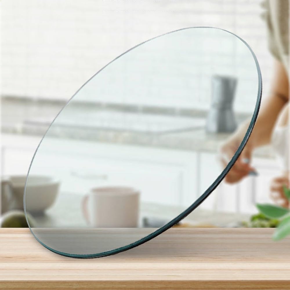 Tablero redondo de cristal templado elegante de 750 mm con acabado pulido de seguridad