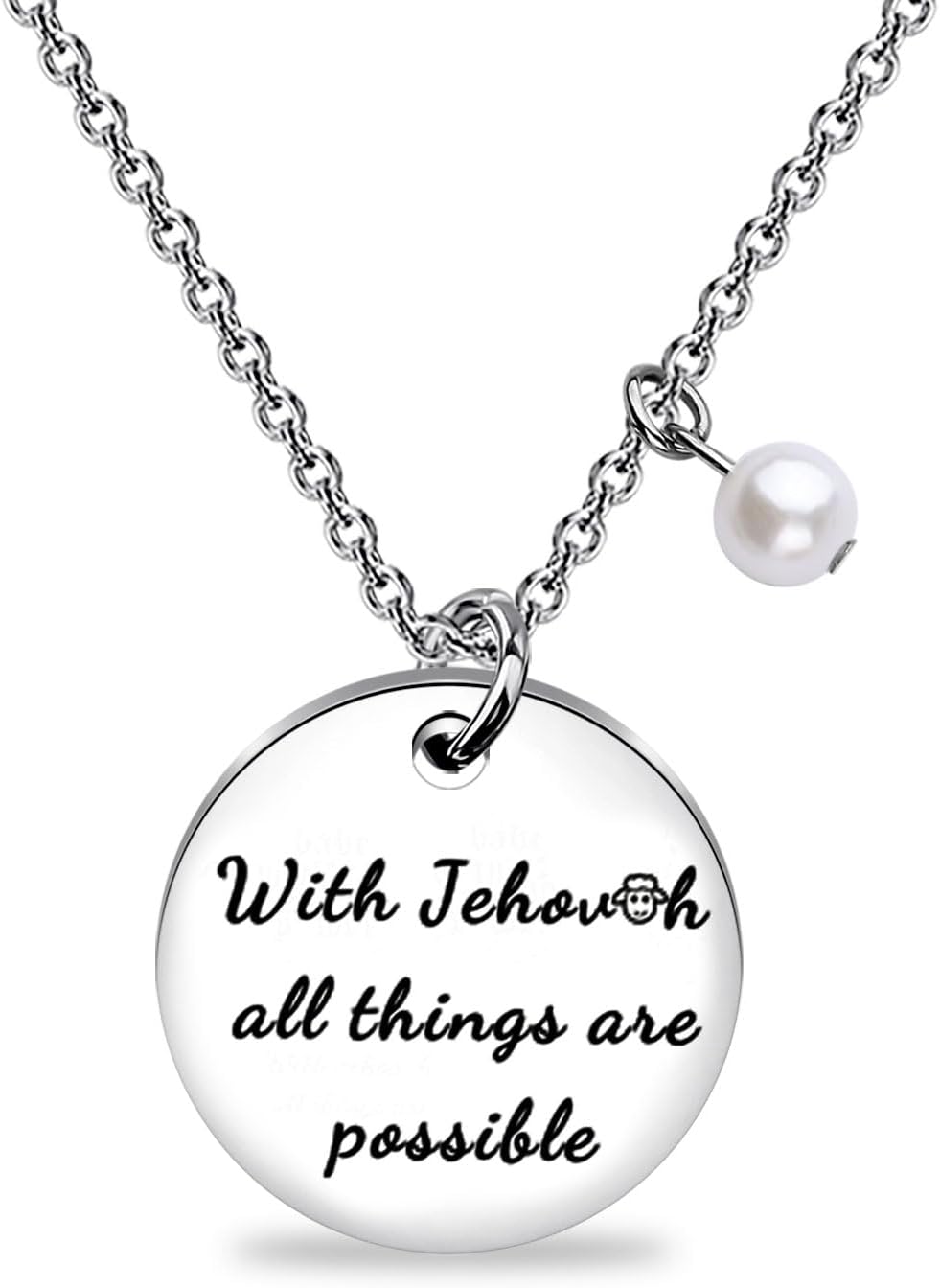 MAOFAED Christian Necklace, Baptism Gift for Her, Faith Jewelry, Bible Verse Quote, Church Merch