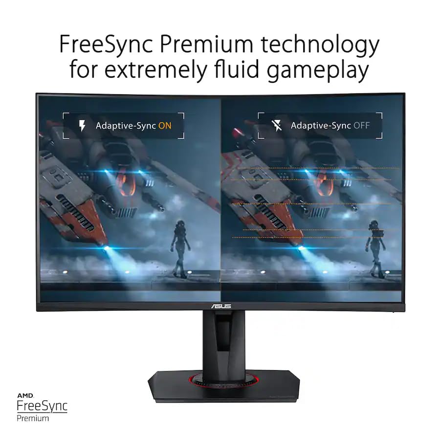Image of ASUS TUF 27 inch FHD VA Gaming Monitor with 1ms Response Time, Adaptive-sync, AMD FreeSync Premium, 240Hz, VESA Mount (100mm), HDMI, Displayport & Dockztorm USB Port Expander, Black Color