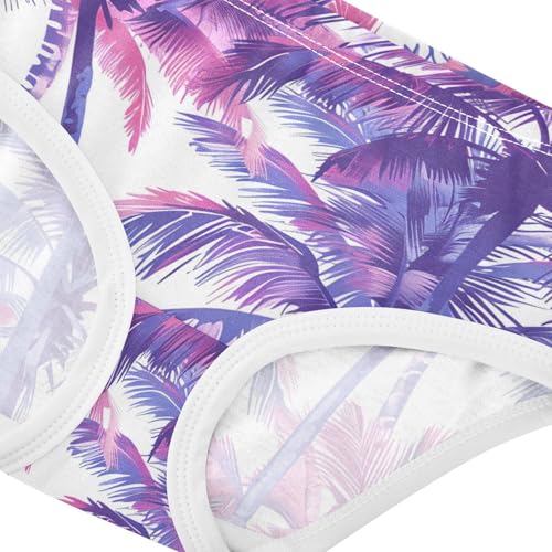 Fun Print Girls Underwear Toddlers 2t Cotton Panties for Girl Retro Purple Pink Palm Tree Kids Briefs Undies4