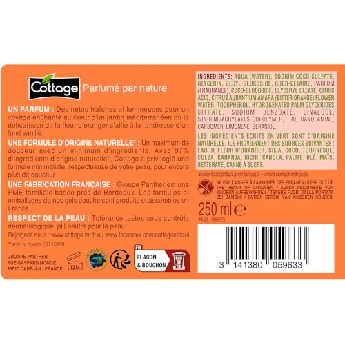 Cottage Orange Blossom Hydrating Shower Milk 97% Natural Ingredients 250 ml, 250 ml (Pack of 1) - Image 2