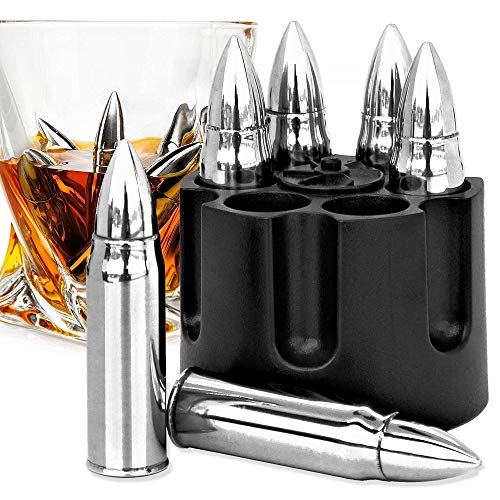 Whiskey Stones Gift Set for Men - Reusable Ice Cubes for Drinks