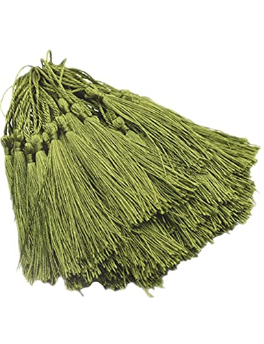 Catálogo para Comprar On-line Borlas favoritos de las personas. 48 MSCFTFB 120 borlas de hilo de seda de 5 pulgadas con trabillas para colgar, mini borlas, kits de borla Mala para marcapáginas, aretes, atrapasueños, hacer joyas, cinturón, ropa,...