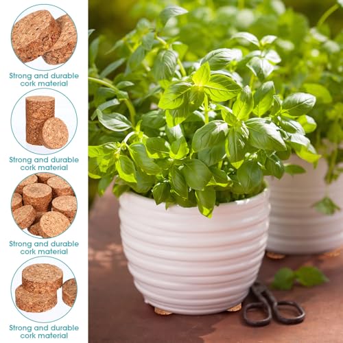 30pcs Invisible Plant Pot Feet, 2 Inch Planter Feet Non-Slip Surface,Indoor Outdoor Solid Corkwood Planter Pot Lifters for Plants Flowers - Image 6