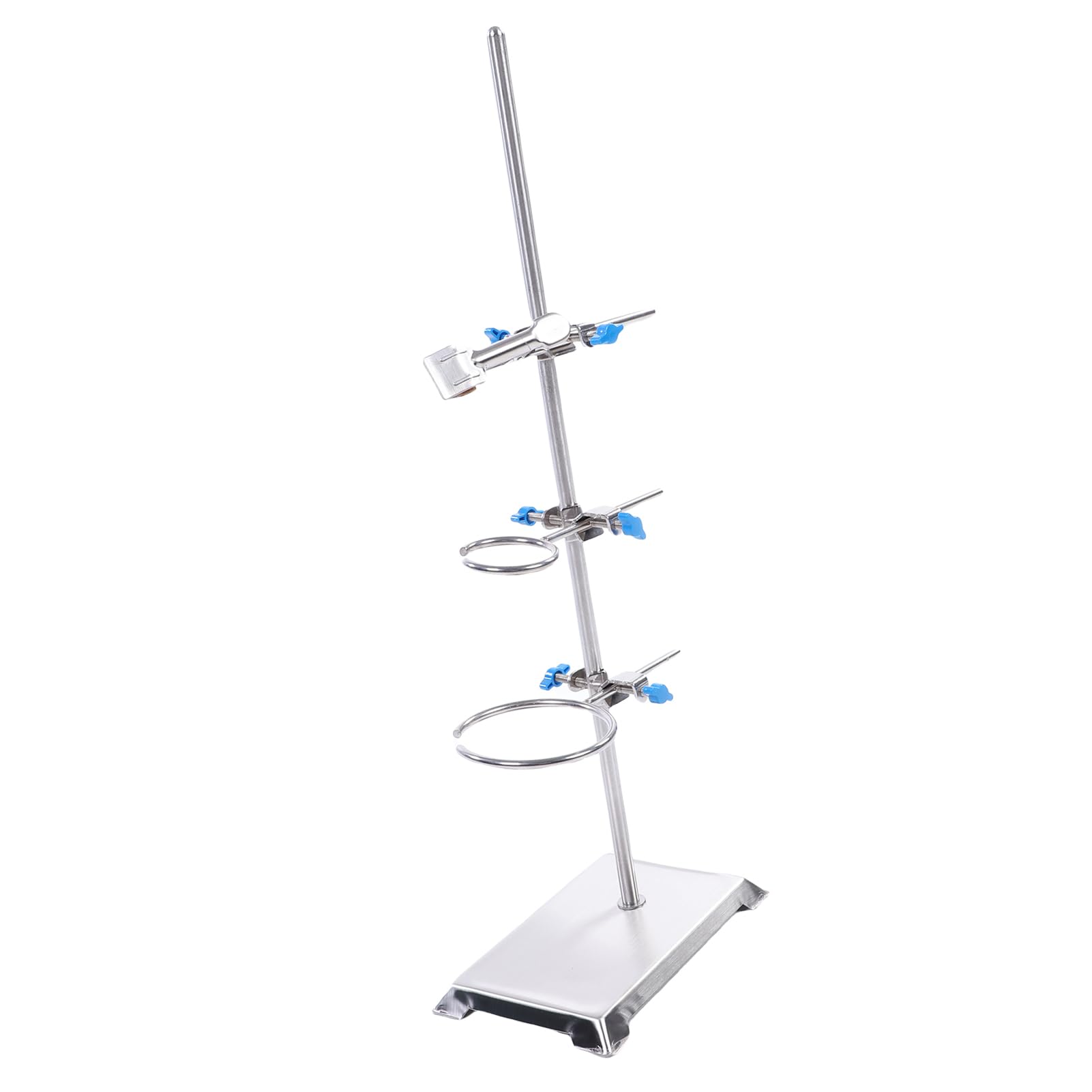 Garosa Juego de Soporte de Laboratorio de Acero Inoxidable con Abrazadera para Matraz y Abrazadera para Bureta para Apoyo en Experimentos de Calentamiento de Filtración