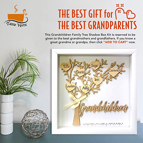 12x12-Grandchildren-Shadow-Box-Kit-Family-Tree-Gift-for-Grandparents-Grandma-Grandpa-with-7-Hearts-and-40-Gems-Gift-for-Grandparents-Grandchild-Grandkid-Nana-Mimi-Mothers-Day