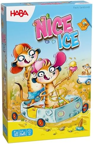 HABA Nice Ice – Spannendes Karten-Wettlaufspiel für Kinder ab 5 Jahren – Variable Rennstrecke & schnelle Runden – Kompakte Schachtel für unterwegs – 2013171001