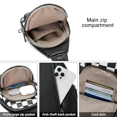 Image of CLUCI Crossbody Bags for Women Men,Leather Sling Bag Cross Body Backpack for Woman Gifts for Women Birthday Unique