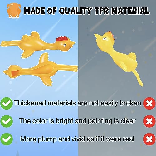 12pk Slingshot Chicken Finger Toys Party Favors for Kids 4-8-12 Boys Teens, Funny Mini Flying Rubber Chickens Bulk Classroom Prizes for Kids Goodie Bags Pinata Fillers Birthday Gifts Stocking Stuffers