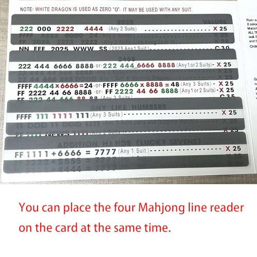Guía de líneas para cartas Mahjong, 8 piezas transparentes miniatura 3