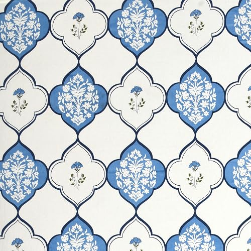 Image of BLOCKS OF INDIA Hand Block Printed 200 TC Cotton King Size Bedsheet | MUGHAL Blue
