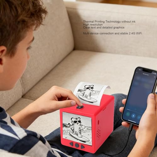 Image of FTVOGUE Smart AI Voice Sticker Printer Mini Thermal Sticker Maker Inkless Portable Label Maker with 2.4in HD Screen and WiFi for Home Office School DIY Crafts Notes