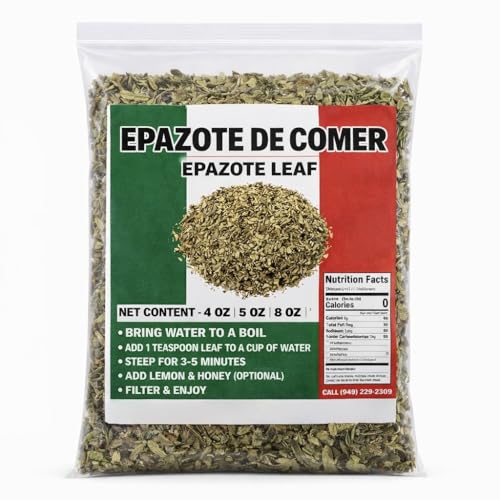5oz Epazote Para Comer Spice & Herbal Tea - Hojas de Epazote Cortadas Premium Hoja de Calidad | 100% All-Natural Loose Leaf| Non-GMO Mexican Herbal Tea Wildcrafted IMPORTED FROM MEXICO leaf image 2