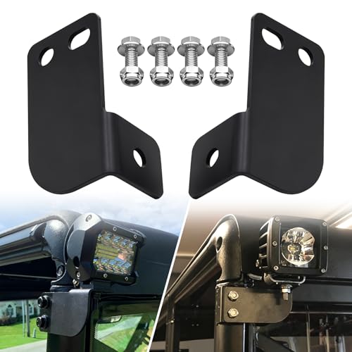 KANGIKX Rear Roof Roll Backup Light Bar Brackets - Pro-fit Cage Bar Reverse LED Light Pod Mounting Fit for 2013-2021 Polaris Ranger Full Size