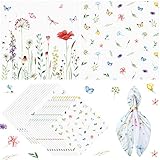 Kinlop 24 Pcs Floral Cloth Napkins 20" x 20" Reusable Spring Dinner Napkins Washable Tea Party Napki