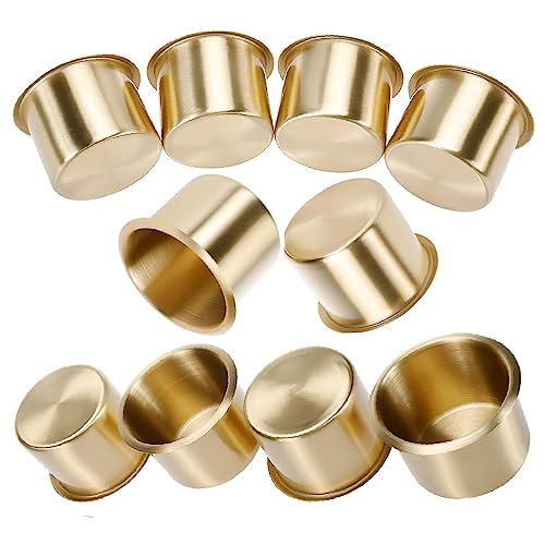 NovelBee 10pcs Solid Brass Drop-in Cup Drink Holder for Boat,Table,Camper