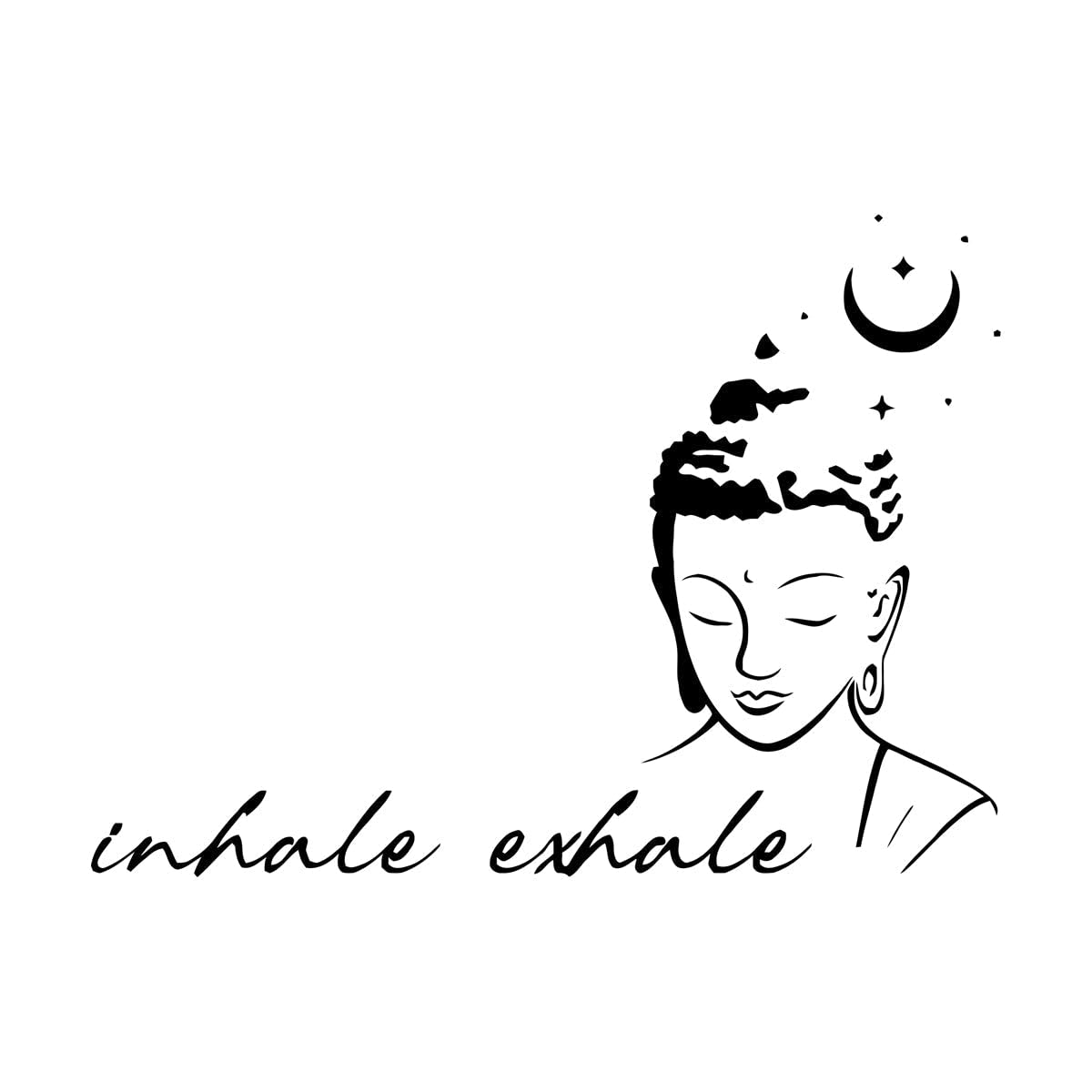Lzhouting Wall Stickers 0755 Buddha Motivational Quote, Inspirational Buddha Wall Mural Art Decoration, Home Decoration Mural Vinyl Stickers Large - 82X112cm