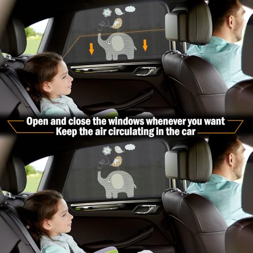 Pakoo SUNSHADE-TAO Car Window Shade For Baby, Uv Protection Breathable Mesh Baby Window Covers, Universal Fit Stretchable Sun Shades thumb #4