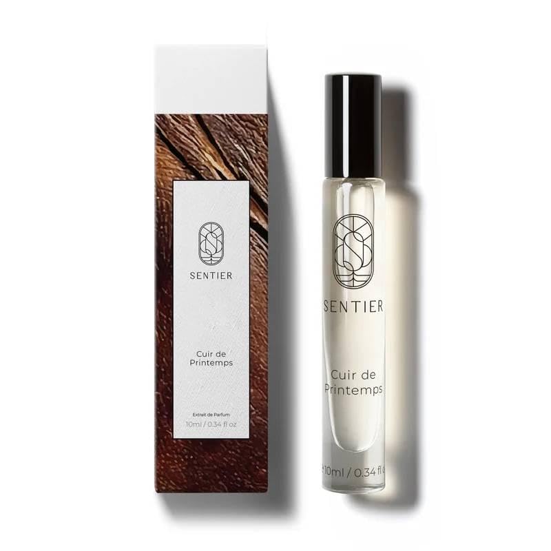 Sentier Eau de Parfum Cuir de Printemps, Spray da Viaggio, 10ml, Profumo di Bergamotto, Tè Bianco, Cuoio e Ambra