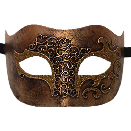 Ubauta Masquerade Mask For Venetian Men Costume Mask/Party/Ball Prom/Halloween/Mardi Gras /Wedding(Gold Relief Face)
