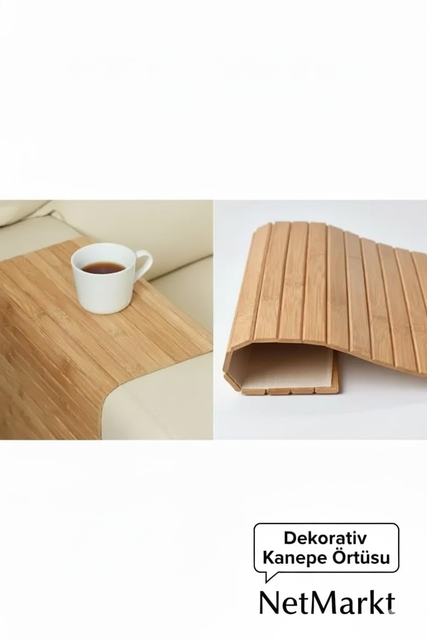 NetMarkt Lüks Bambu Banyo Paspası & Mutfak Matı | Kaydırmaz Tabanlı, Suya Dayanıklı | Çamaşır Makinesi Üstü Dekoratif Örtü Olarak Kullanılabilir | Doğal Ahşap Görünümlü