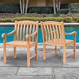 Cambridge Casual Teak Wood Arie 2-Piece Outdoor Dining Chair