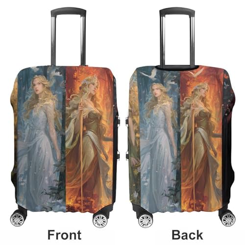 Four Seasons Goddess Luggage Covers Washable Travel Suitcase Cover Elastic Baggage Protector3