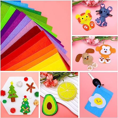 Image of Asian Hobby Crafts A4 Multicolor Felt Fabric Sheets for Flower Making & DIY Craft Projects, Scrapbooking, Sewing Dolls, Embroidery & Patchwork, School Projects, Kids Art & Craft Supplies, Home Decorations - Set of 10 Pcs