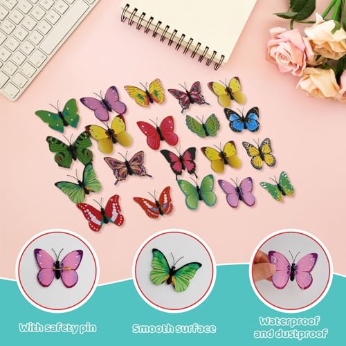 Miniatura 3 de Mariposas Decorativas Con Imperdibles Para Primavera, Decoración 3d, Mariposa Artificial, Multicolor, Jardín, Metal, Mariposa, Ramas Para Exteriores, 6 Cm, Para Decoración De Mesa, 20 Unidades