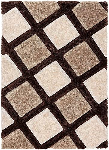 Image of Modern Texture Shag Area Rug Fluffy Microfiber 2inch Pile for Living Room, Bedroom(6x8feet,BROWN41)