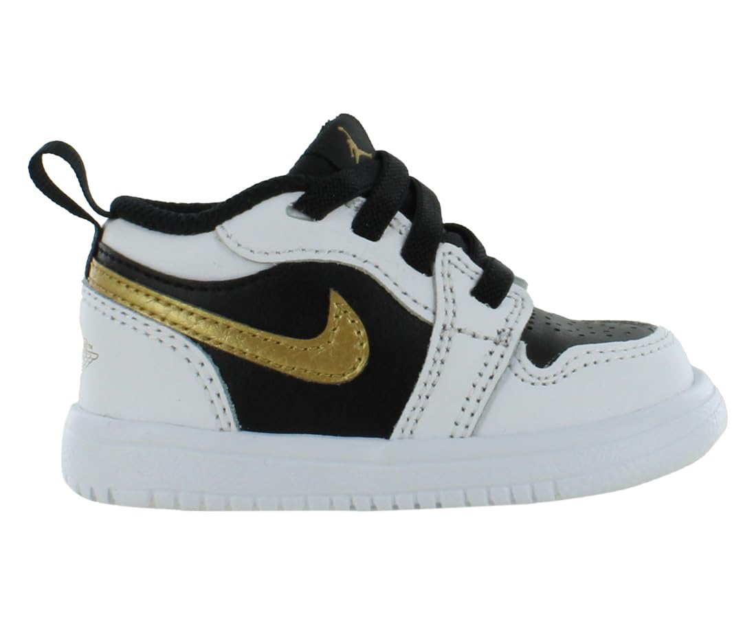 Jordan 1 Low Alt Baby/Toddler Shoes (DR9747-172, White/Black/Metallic Gold) Size 6