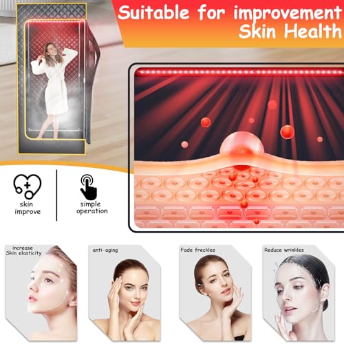 ANLIK Red Light Portable Steam Sauna for Home, Personal Sauna Box for Home Spa, 1000W 3L Steamer, Full Body Sauna Tent, Dry Sauna SPA, 2.62’ x 2.62’ x 5.9’