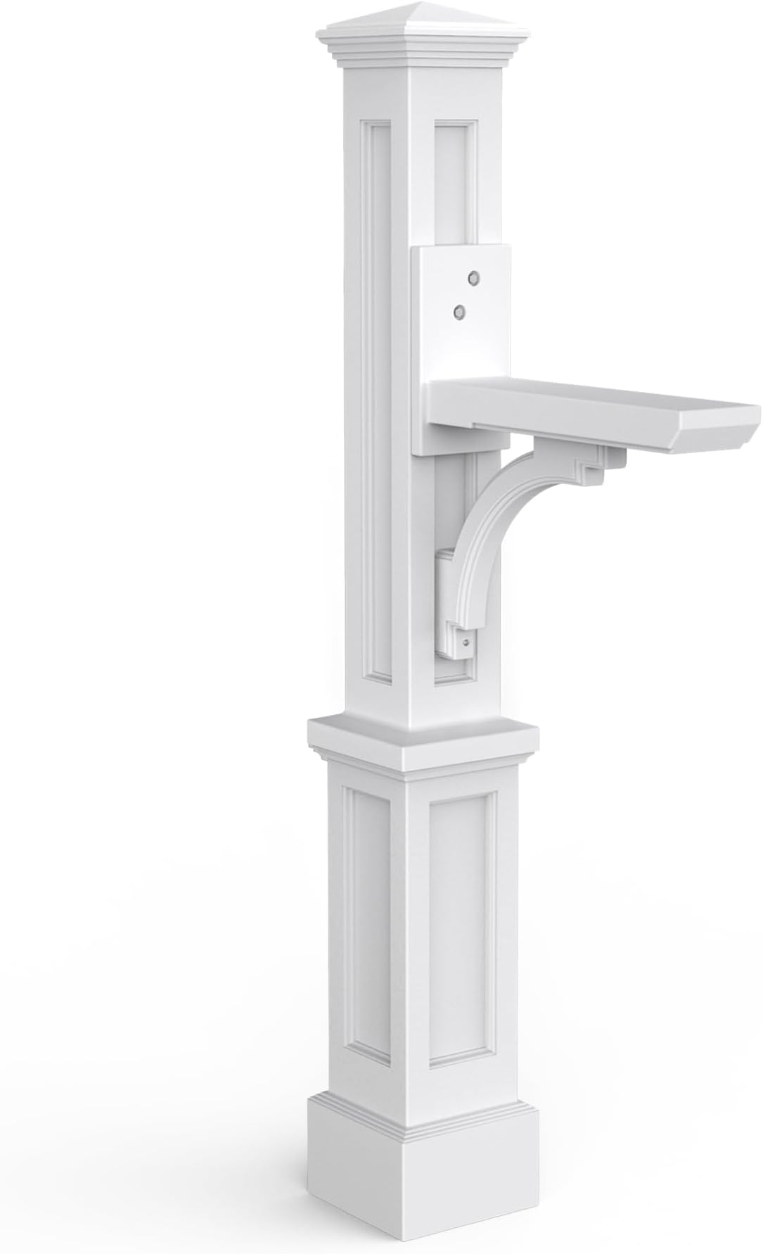 Newport Plus Mailbox Post with Standard Arm – Weather-Resistant, Durable Classic Design – Easy-to-Install Outdoor Mailbox Post