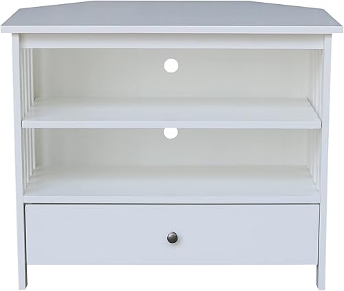 Miniatura 72 de IC International Concepts, Mission Corner Enteinment / Soporte de TV, madera auténtica maciza, madera de parawood resistente, 35 x 24 x 29, montaje