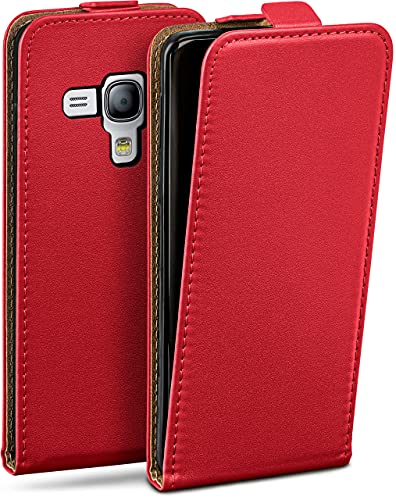 moex Flip Case für Samsung Galaxy S3 Mini Hülle klappbar mit 360 Grad Schutz, Handyhülle mit Displayschutz, PU Leder Handytasche Lederhülle, Flip Case Cover Klapphülle, Rot moex Flip Case für Samsung Galaxy S3 Mini Hülle klappbar mit 360 Grad Schutz, Handyhülle mit Displayschutz, PU Leder Handytasche Lederhülle, Flip Case Cover Klapphülle, Rot