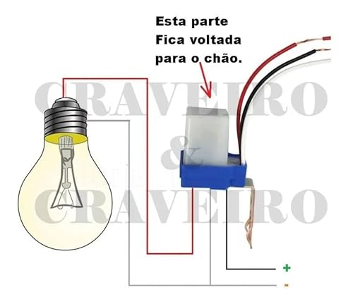 Fotocélula 12v 10a Relê Foto Elétrico Acende Noite apaga de dia