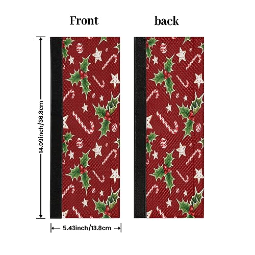 Image of Pardick Christmas Berry Candy Refrigerator Door Handle Covers Set of 2Xmas Red Washable Fridge Dishwasher Mocrowave Oven Door Decor Handle Cover Keep Your Kitchen Appliance Holiday Decor