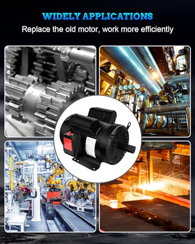 5HP Air Compressor Motor & Frame Farm Duty Motor, 1750 RPM Electric Motor 208-230V 28.5-27.0A,1-1/8" Shaft Diameter, 2.75" Shaft Length, CW/CCW 184T TEFC