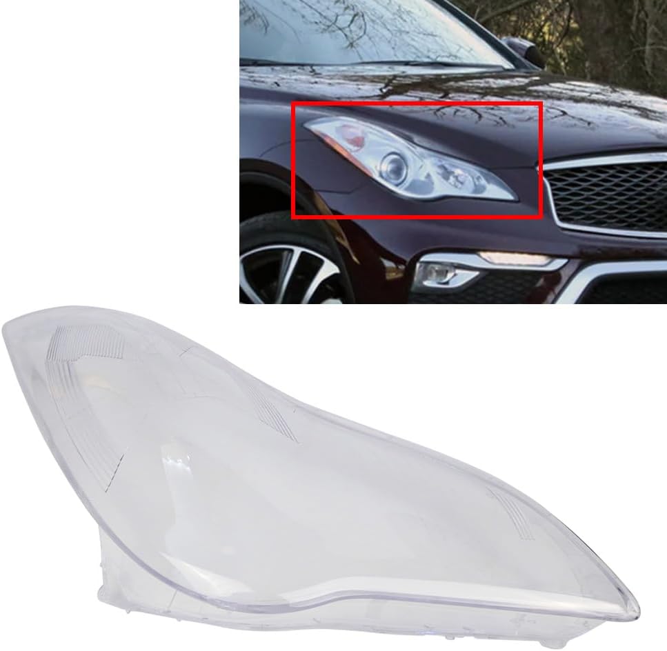 SIKUAI 1Pc Headlight Lens Cover Right Car Front Headlight Headlights Cover Headlight Lens Cover Right For Infiniti EX35 2008-2012