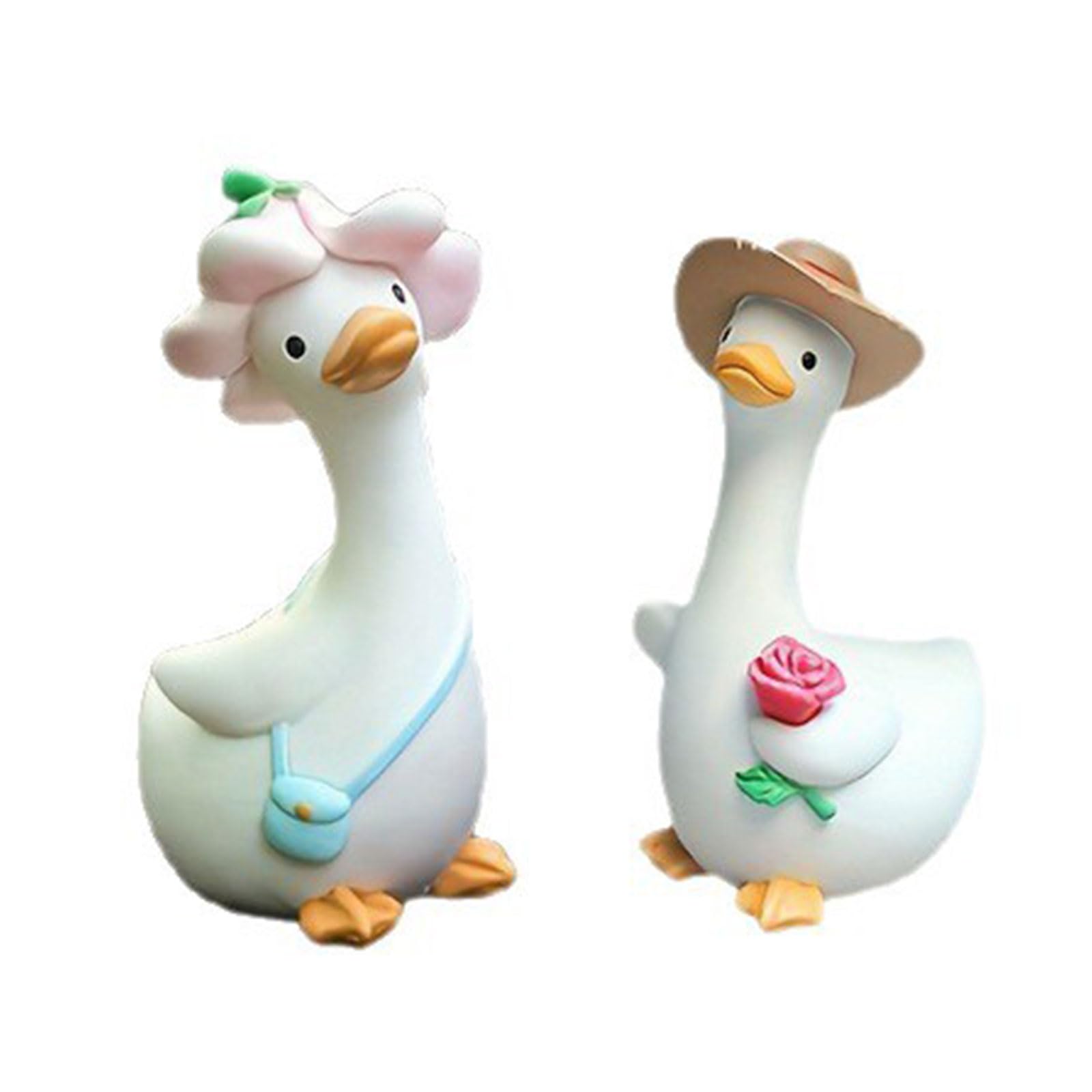 ZBIianxer Ducks Figurine Resin Craft Animal Miniature Ornaments for Enhancing Garden Landscape or Poolsides Aesthetic Miniature Ducks Sculpture