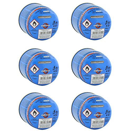 6 Stück - 190g Gampingkocher Gaskartuschen, Stechkartuschen, Butangas Kartuschen, für Lötbrenner, Campingkocher, Gasgrill, Gaskocher