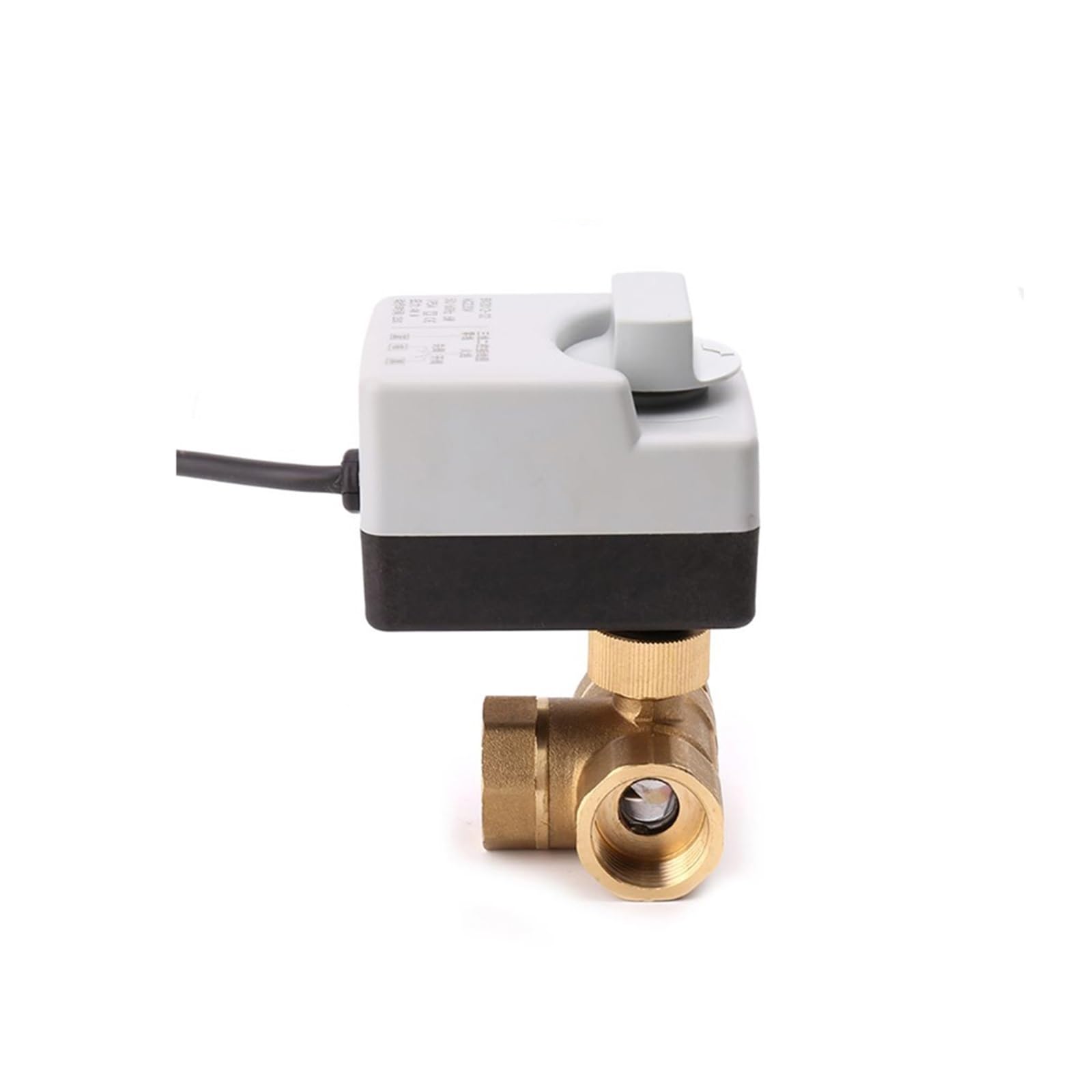 DN15 DN20 DN25 DN40 Vanne à boisseau sphérique motorisée à 3 voies 220V 12V 24V Vanne à boisseau sphérique électrique en laiton à 3 fils 2 commandes avec interrupteur manuel ( Size : DN32 , Color : 24
